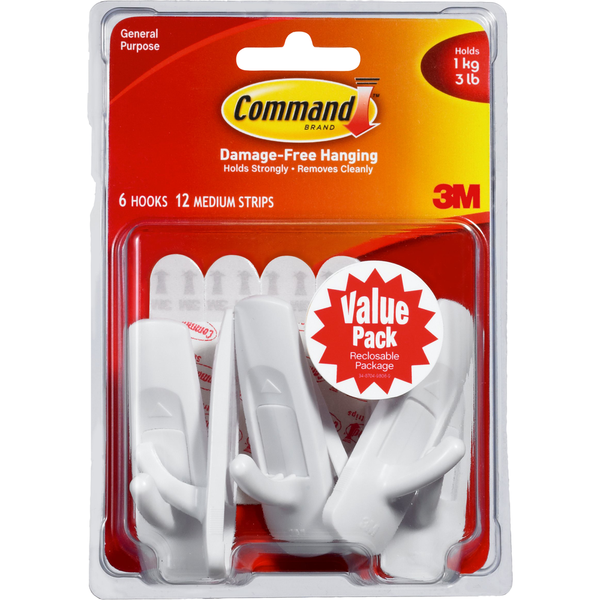 Command® Hooks Medium 6 Pack